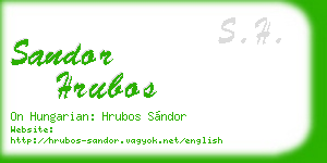 sandor hrubos business card