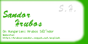 sandor hrubos business card
